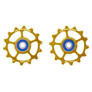 Galinio pavarų perjungėjo ratukų komplektas CeramicSpeed for Shimano 12s XT/XTR MTB Alloy 607 stainless steel gold (107503)