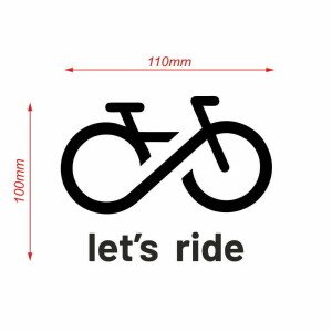 Lipdukas ant automobilio Let's Ride 100x110mm (juodas)