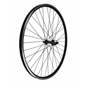 Priekinis ratas 26" aliuminė stebulė, V-tipo stabdžiams, su greitveržle (aliuminis, juodas)