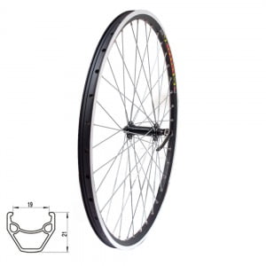 Priekinis ratas 26", StarsCircle J19E, V-tipo stabdžiai, juoda stebulė 36H su greitveržle