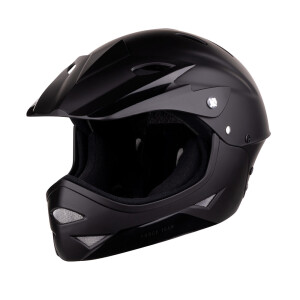Vaikiškas šalmas FORCE DOWNHILL Junior // dydis S-M (54-58 cm) (juoda)