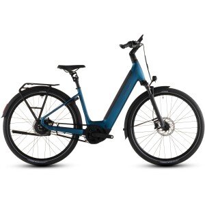 Elektrinis dviratis Cube Supreme Hybrid Deluxe Pro 600 Easy Entry electricblue'n'chrome 2026-58 cm